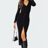 Jazlyn Knitted Button Up Maxi Dress