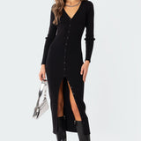 Jazlyn Knitted Button Up Maxi Dress