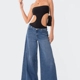 Vivie Ribbed Cut Out Bodysuit