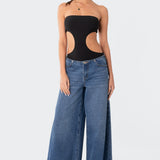 Vivie Ribbed Cut Out Bodysuit