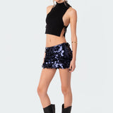 Sabina Low-Rise Sequin Mini Skirt