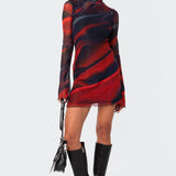 Sparks Fly Side Slitted Mesh Mini Dress