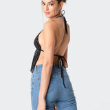Estelle Open-Back Sequin Top