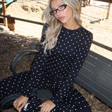 Daliya Polka Dot Long Sleeve Top