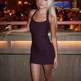 Bandage Halter Neck Mini Dress