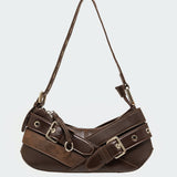 Belted Faux Leather Bag
