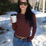Daliya Polka Dot Long Sleeve Top