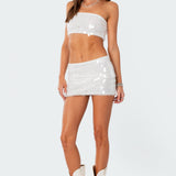Tink Sequin Low Rise Mini Skirt