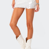 Tink Sequin Low Rise Mini Skirt