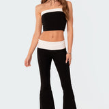 Contrast Fold Over Tube Top