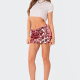 Sabina Low-Rise Sequin Mini Skirt