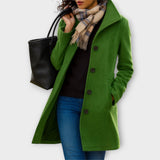 Sophisticated Button-Front Mid-Length Coat