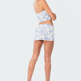 Delft Print Strapless Top
