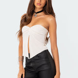 Twisted Split Front Tube Top