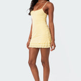 Pointelle Ruffle Mini Dress