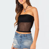 Celestia Sheer Mesh Tube Top