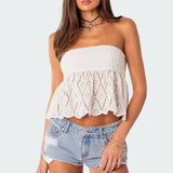Lacey Cotton Scrunch Tube Top
