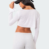 Sheer Raw Hem Crop Top