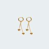 Drop Heart Hoop Earrings