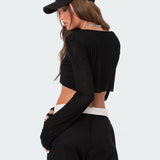 Sheer Raw Hem Crop Top