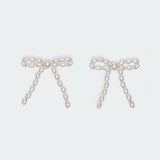 Pearl Bow Stud Earrings