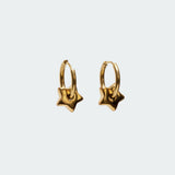 Star Charm Hoop Earrings