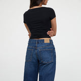 Mid Rise Awkward Parallel Jeans in Mid Blue Used