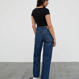 Mid Rise Awkward Parallel Jeans in Mid Blue Used
