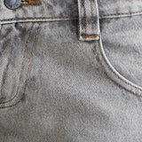 Bell Bottom Low Rise Flare Jeans in Bleached Grey
