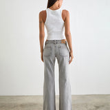 Bell Bottom Low Rise Flare Jeans in Bleached Grey