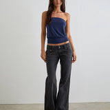 Bell Bottom Low Rise Flare Jeans in Vintage Black