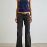 Bell Bottom Low Rise Flare Jeans in Vintage Black