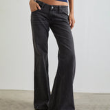 Bell Bottom Low Rise Flare Jeans in Vintage Black