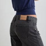 Bell Bottom Low Rise Flare Jeans in Vintage Black
