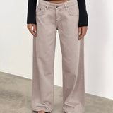 Low Rise Roomy Jeans in Pebble