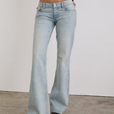 Extra Low Rise Flare in Breeze Blue Wash