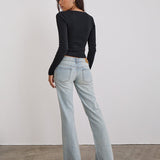 Extra Low Rise Flare in Breeze Blue Wash