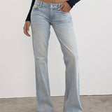 Extra Low Rise Flare in Breeze Blue Wash