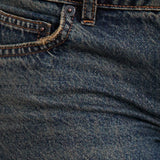 Extra Low Rise Flare Jeans in Dirty Green