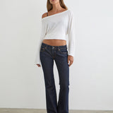Extra Low Rise Flare Jeans in Indigo