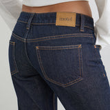 Extra Low Rise Flare Jeans in Indigo