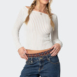 Textured Sheer Boat Neck Top