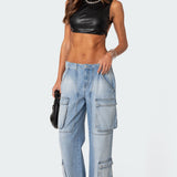 Porsha Open Back Faux Leather Crop Top