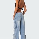 Porsha Open Back Faux Leather Crop Top
