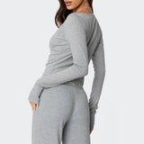 Peekaboo Lace Long Sleeve Top