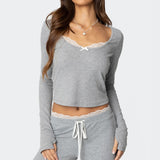 Peekaboo Lace Long Sleeve Top