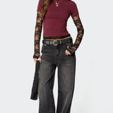 Layered Lace Sleeve Top