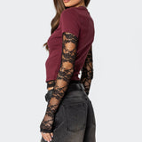 Layered Lace Sleeve Top