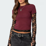 Layered Lace Sleeve Top
