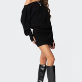 Eve Off Shoulder Knit Mini Dress